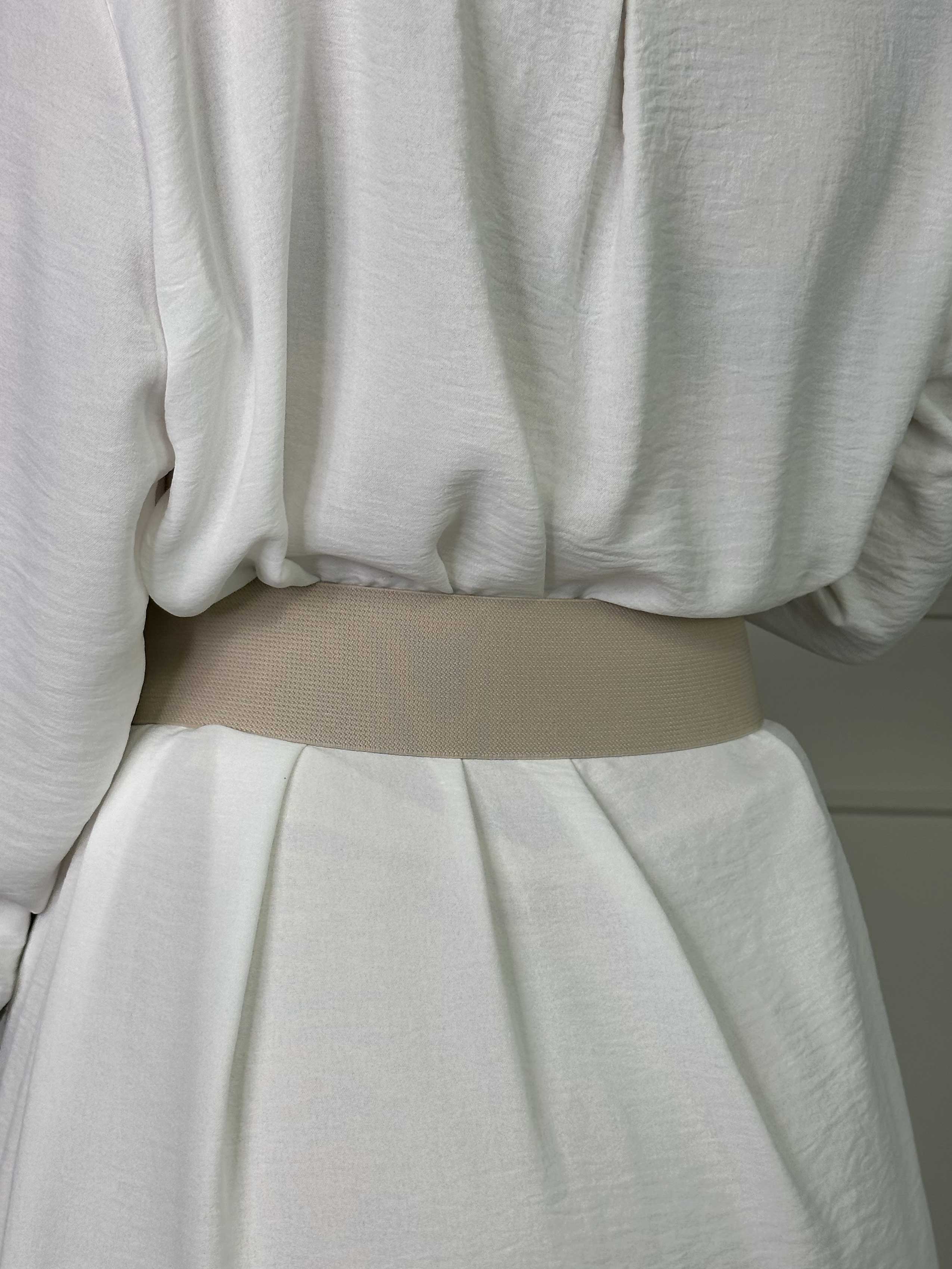 Emily - Elastisk taljebælte med læderlook detaljer